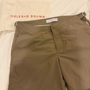 Orlebar Brown Men's khaki swim trunks NWOT